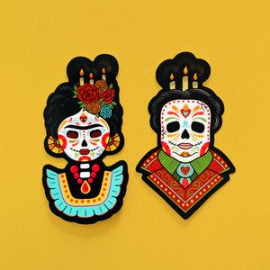 Frida and Diego Sugar Skull Stickers